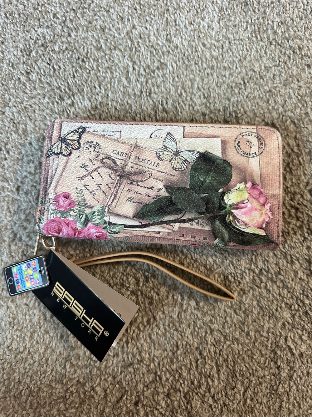 Pink Floral Wristlet Wallet